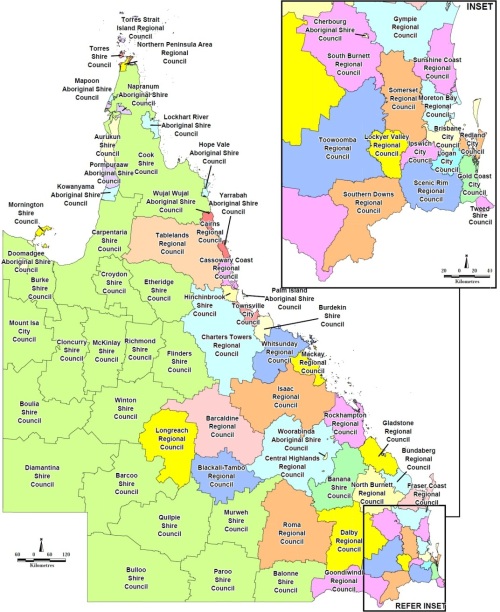 Queensland Local Regional Council Map 